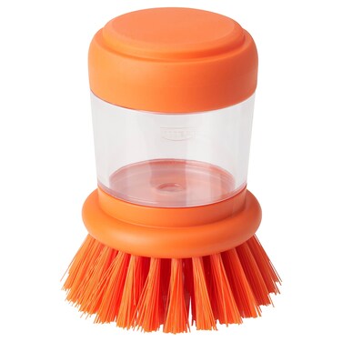 Dish-Washing Brush With Dispenser Bright Orange