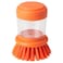 Dish-Washing Brush With Dispenser Bright Orange