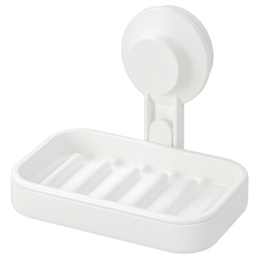 Soap Dish With Suction Cup White
