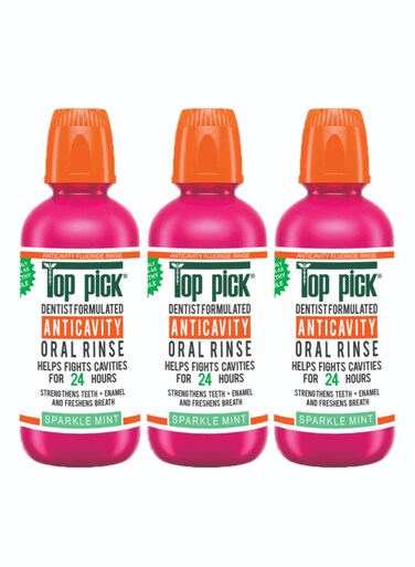 Dentist-Created Sparkle Mint Rinse &ndash; Protects Against Cavities, Promotes a Healthy Smile Pack Of 3