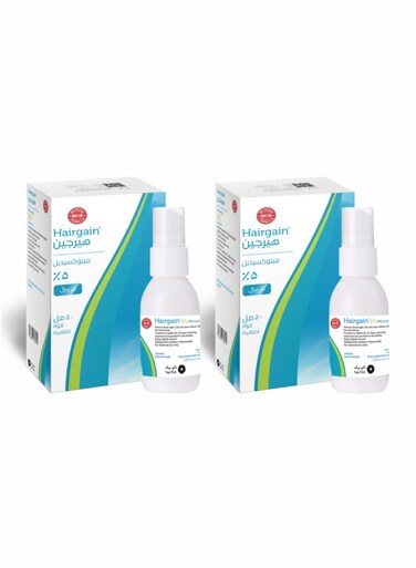 Hairgain Minoxidil 5% Hair Serum (50ml) for Enhanced Scalp Absorption 2 Months Supply (2 Bottles x 50ml)