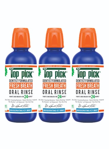 Fresh Icy Mint Oral Rinse &ndash; Professional Dentist Formulated Formula for Lasting Freshness Pack Of 3