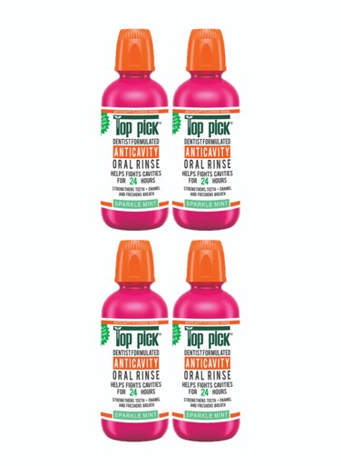 Healthy Smile Anticavity Mouthwash &ndash; Sparkle Mint for Fresh Breath and Strong Teeth Pack Of 4