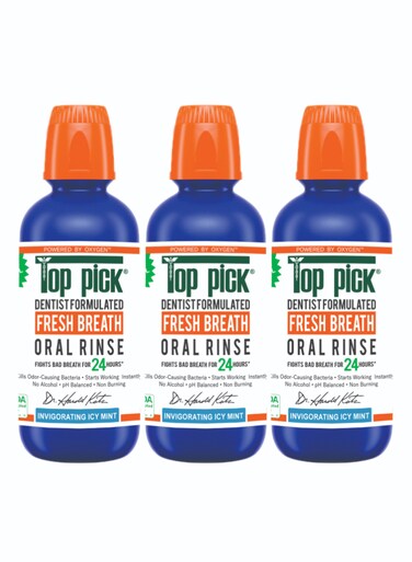 Fresh Icy Mint Oral Rinse &ndash; Professional Dentist Formulated Formula for Lasting Freshness Pack Of 3