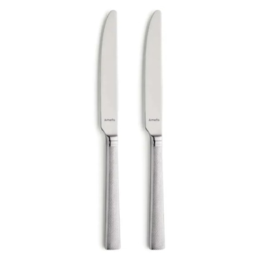 Amefa Jewel Stainless Steel Table Knives (Silver, 2 Pc.)