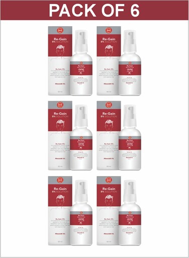 Hair Regrowth Therapy by Re-Gain  &ndash; Minoxidil 5% 6 Months Supply (6 Bottles x 50ml)