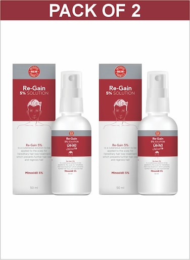 Re-Gain  Minoxidil 5% Hair Serum (50ml) for Enhanced Scalp Absorption 2 Months Supply (2 Bottles x 50ml)