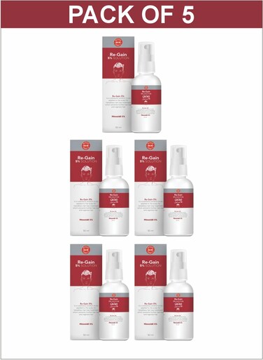 Minoxidil 5% Hair Regrowth Treatment by Re-Gain  5 Months Supply (5 Bottles x 50ml)