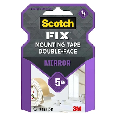 Scotch Fix Double-Face Mirror Mounting Tape (19 mm x 1.5 m)