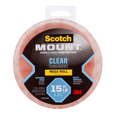 3M Scotch Permanent Mounting Tape (2.5 x 317.5 cm, Clear)