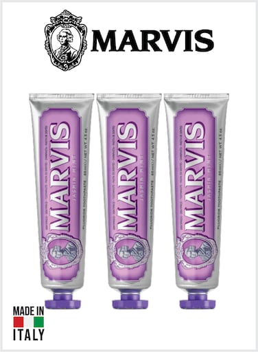 Jasmin Mint Toothpaste, Intense Fresh Breath, Plaque &amp; Cavity Protection 85ML Pack of 3