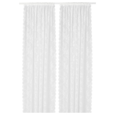 Net Curtains 1 Pair Off-White/With Rod Pocket 145X300 Cm