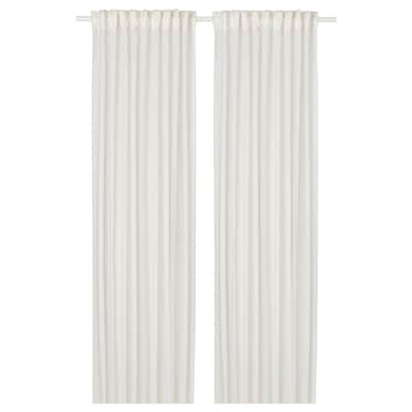 Sheer Curtains 1 Pair White/With Heading Tape 145X300 Cm