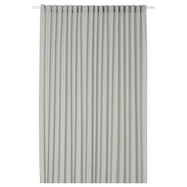 Sheer Curtain 1 Piece Light Grey/With Heading Tape 300X300 Cm