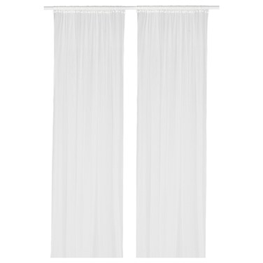 Net Curtains 1 Pair White/With Rod Pocket 280X300 Cm