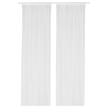 Net Curtains 1 Pair White/With Rod Pocket 280X300 Cm