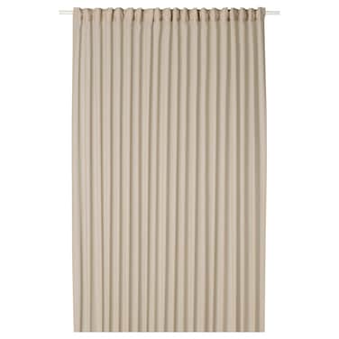 Sheer Curtain 1 Piece Beige/With Heading Tape 300X300 Cm