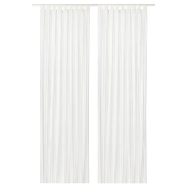 Sheer Curtains 1 Pair White/With Tab Top 140X300 Cm