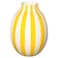 Vase Striped White/Yellow 25 Cm