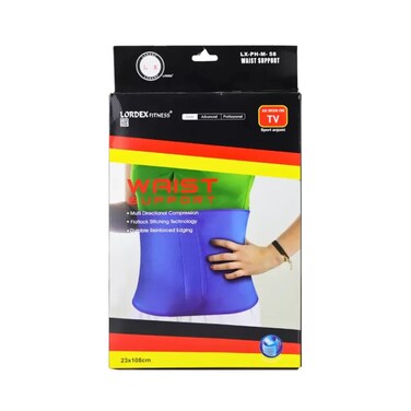 Lordex Fitness Waist Support Belt LX-PH-M-58, Size- 23 X 108 cm- Blue