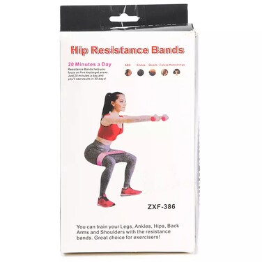 Hip Resistance Band Focus on 5 Keys Areas, Abs, Glutes, Quads, Calves, Hamstrings Perfect for Fitness Pack 3pcs, Purple, Pink and Green