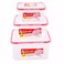 3 pcs of Silica Gel 4 Lock Design Food Storage Container with Lid, Food Organizer to keep food fresh- Square Shape