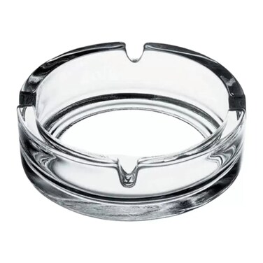 Deli Glass Elegant Heavy Duty Crystal Clear Glass Ashtray- 10.5X3.5cm