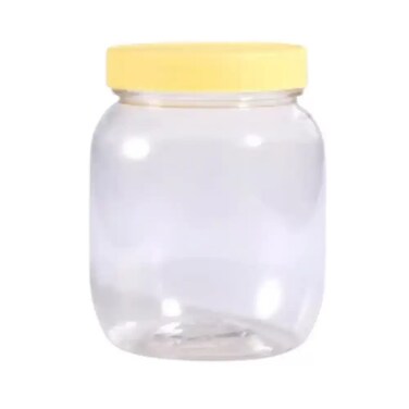Kovar Plastic Pet Jars Unbreakable Odourless Leak Proof Jars with Yellow Lids- 8X750ml