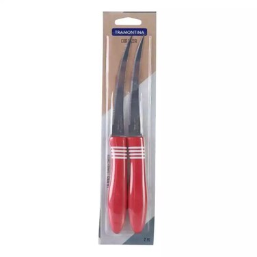 Tramontina Cor And Cor Tomato Knives Set, Kitchen Tool Set Of 2 Pieces, Red
