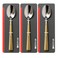 Kovar Gray Stainless Steel Coffee Spoon With Golden Handle- 3Pcs