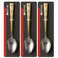 Kovar Gray Stainless Steel Tea Spoon With Golden Handle- 3Pcs