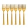 Kovar Gold Plated Stainless Steel Cake Fork Set- 6Pcs