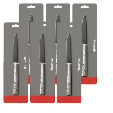 Kovar Stainless Steel Butter Knife Black With Marble Design Handle- 6Pcs