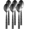 Kovar Stainless Steel Black Table Spoon Set- 6Pcs