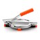 Raj Stainless Steel Manual Hand Press Poori Roti Maker With Handle- Orange And Silver