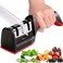 Handheld 3 In 1 Manual Knife Sharpener With 3 Stages For Sharpening And Polishing Kitchen Knives- Red
