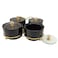 Sleek Black Finish Candy Bowl Set With Glass Lid And Heart Shaped Golden Stand- 4pcs Set