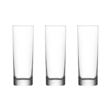 Lav Ada Long Drinking Glass Transparent With Thick Base 315CC- 3pcs