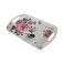 Floral Printed Elegant Melamine Serving Tray With Integrated Handles- 42X28cm