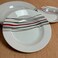 Sarvah Melamine 10 Inch Black And Red Line Designed Dinner Plate (Single Piece)- White