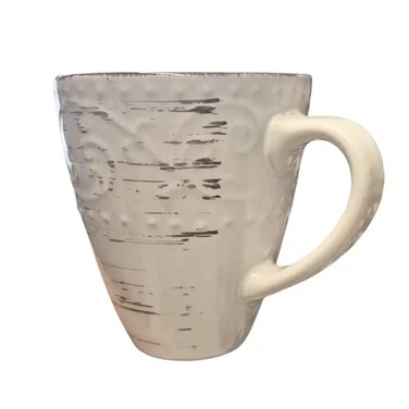 Ceramic Rustic Flare Stoneware Coffee Mug- White