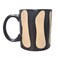 Ceramic Black Straight Strips Designed Stoneware Coffee Mug- Multicolor