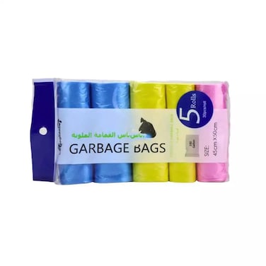 Garbage Bag Rolls Plastic Bags Silver Color- 6 Rolls