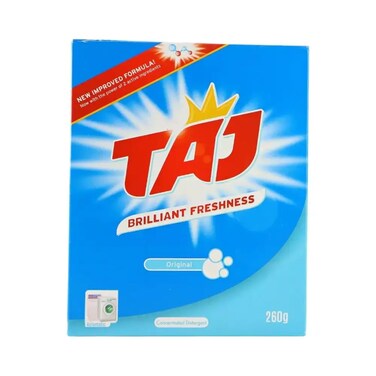Taj Brilliant Freshness Detergent Original Concentrated Detergent Powder- 260gms