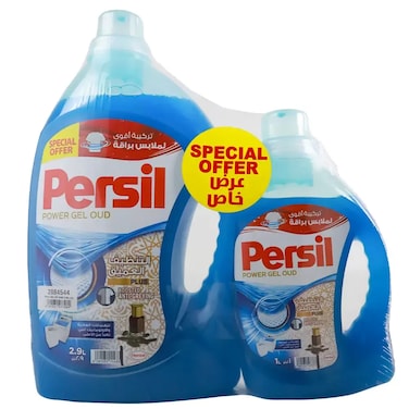 Power Gel Oud Laundry Detergent Deep Clean Plus With Boosted Anti Greying Formula, Blue- 2.9Ltr+1Ltr