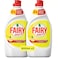 Fairy Max Plus Lemon Fragranced Dishwashing Liquid, ALternative To Bleach- 2X600ml