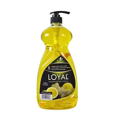 Loyal 5 in 1 Dishwashing Liquid With Ginger And Lemon, Natural Enzymes- 1.5Ltr