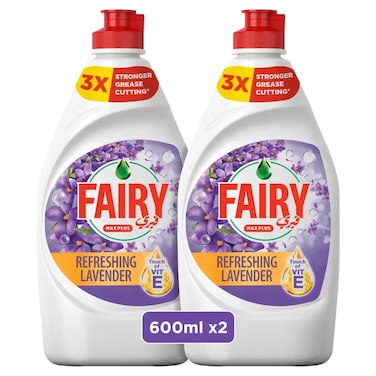 Fairy Max Plus Refreshing Lavender Fragranced Dishwashing Liquid- 2X600ml