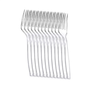 Falcon Disposable Clear Plastic Forks 6.5 Inch Size- 50Pcs