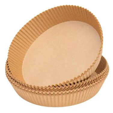 Foodpack Non Stick Eco Friendly Air Fryer Disposable Paper Liners Brown 23Cm- 100Pcs